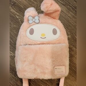 My Melody Lounge Fly Furry Backpack Light Pink New without tags